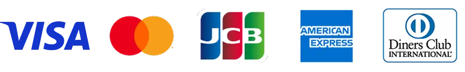 VISA・マスターカード・JCB・AMEX・Dinersのロゴ画像
